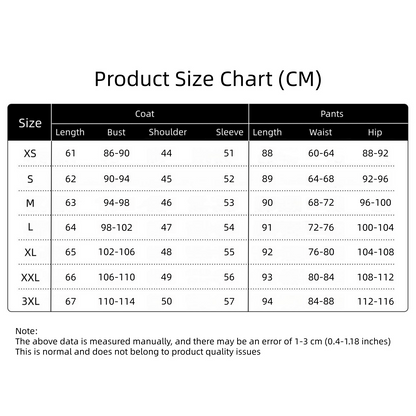 Zanka cosplay costume size chart