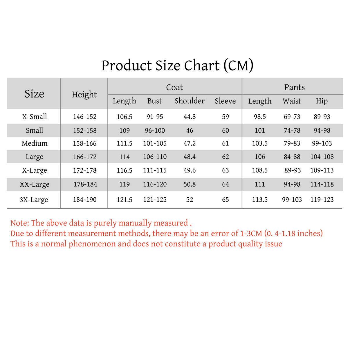 Hazbin Hotel Lucifer cosplay costume size chart