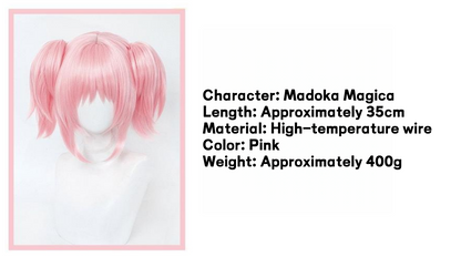 Peluca de Cosplay de Anime Madoka Magica para Mujer, Peluca Corta Rosa para Halloween