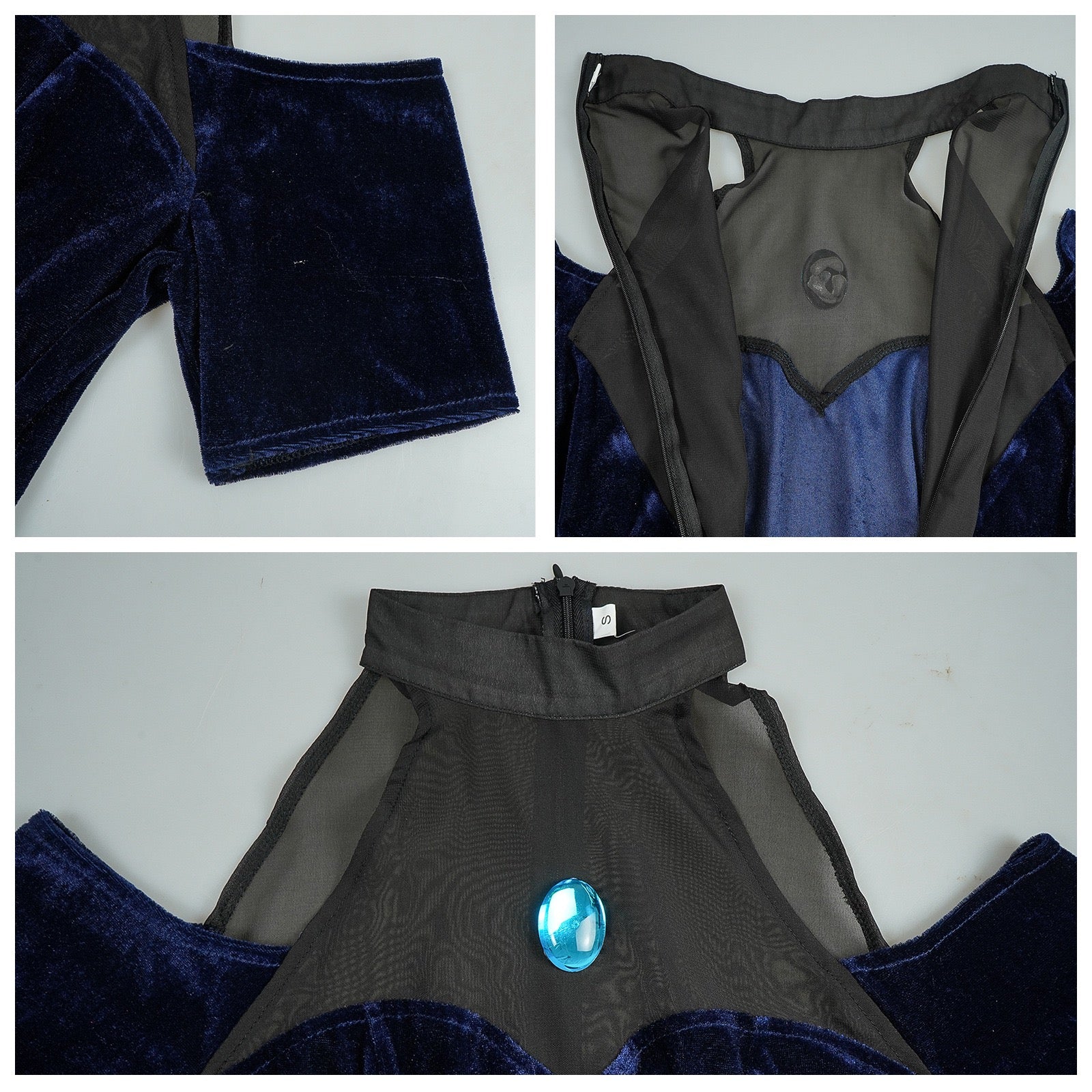 mizi cosplay blue dress collar sleeve inner detail close up
