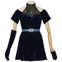 mizi alien stage cosplay blue dress on mannequin front