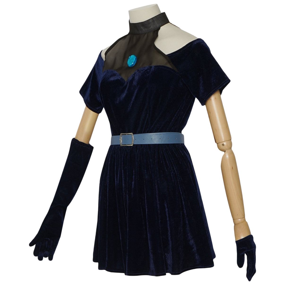 mizi cosplay blue dress side angle on mannequin