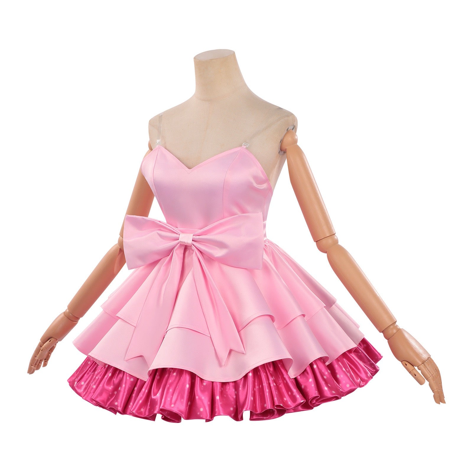 alien stage zombie stage mizi cosplay pink dress sweetheart strapless tiered gown front view