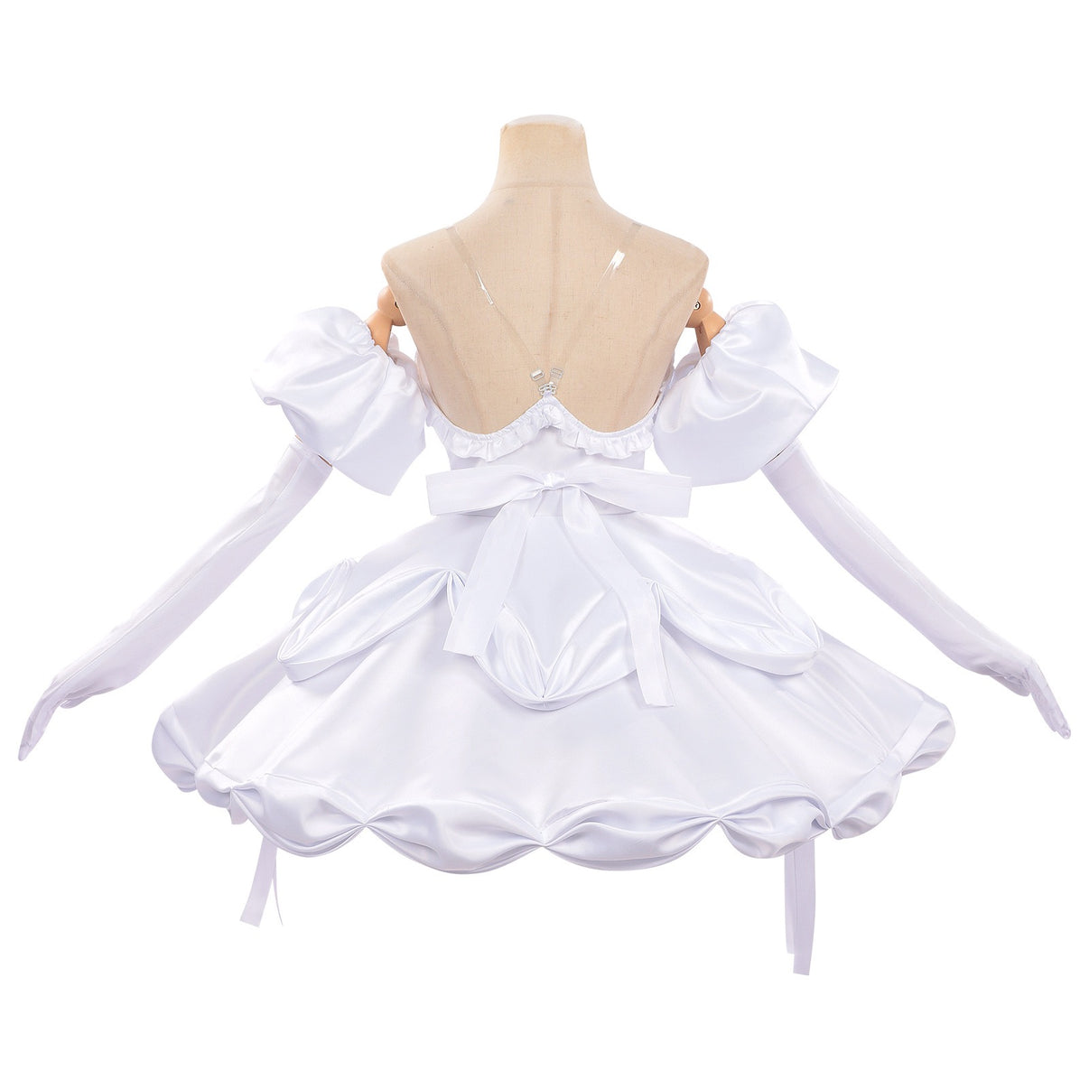 back view alien stage zombie stage sua cosplay white dress