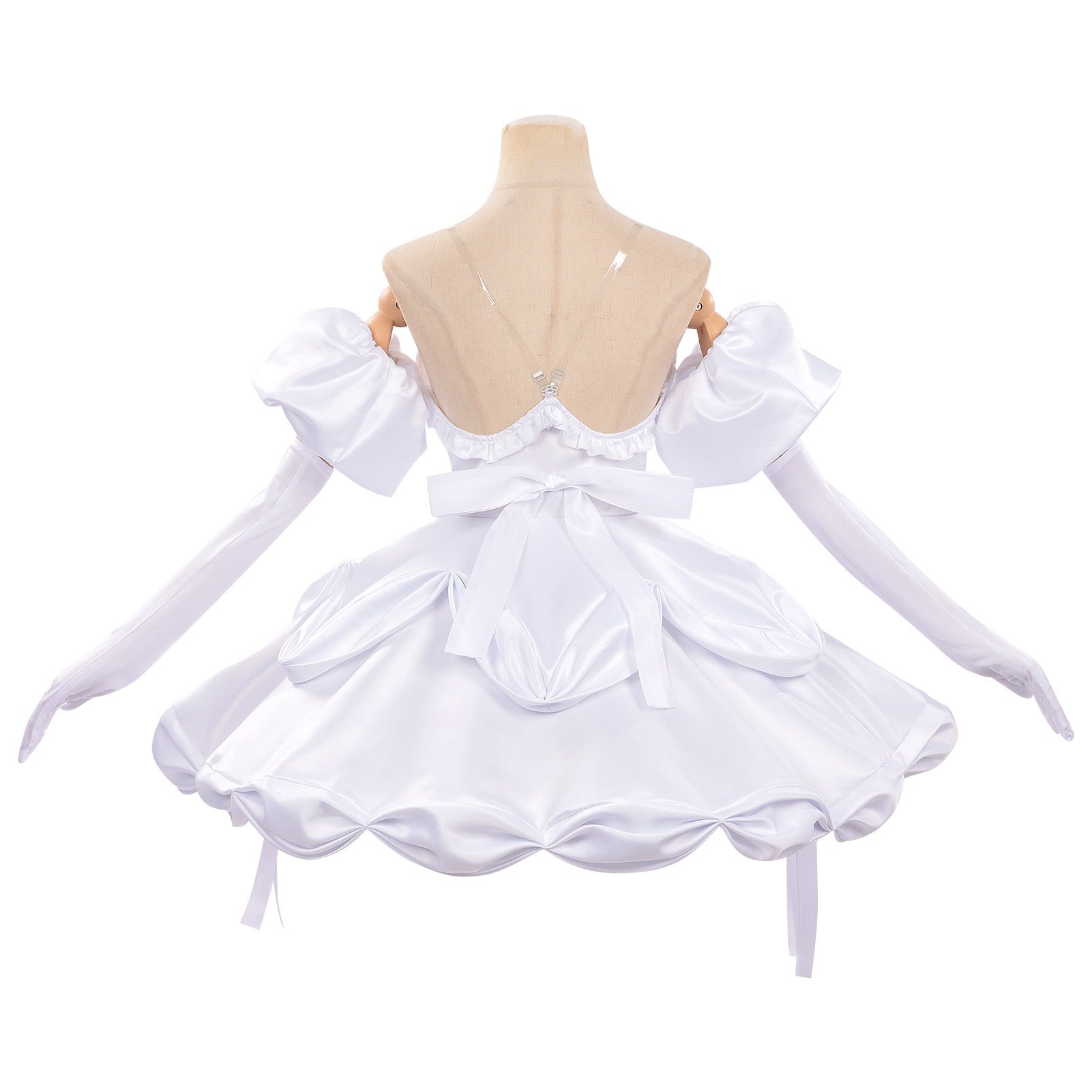 back view alien stage zombie stage sua cosplay white dress