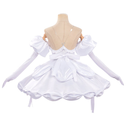 back view alien stage zombie stage sua cosplay white dress
