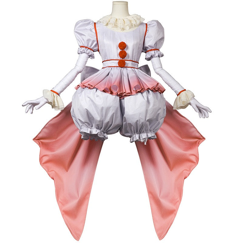 it pennywise anime clown cosplay pink gradient lolita complete costume front view