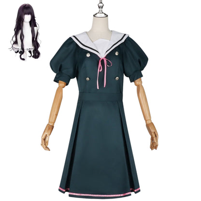 anime waguri kaoruko cosplay green sailor suit front view with wig