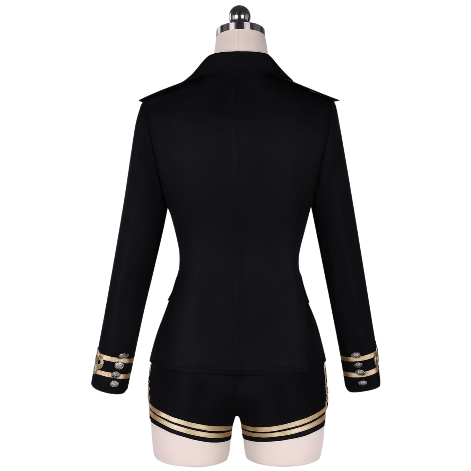 back view black sailor costume women naval cosplay uniform set