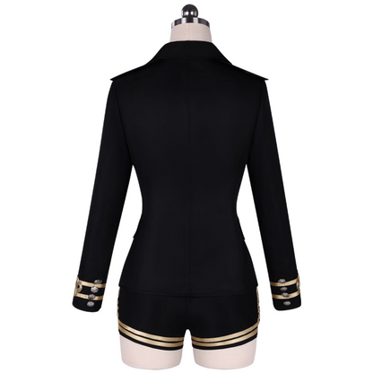 back view black sailor costume women naval cosplay uniform set