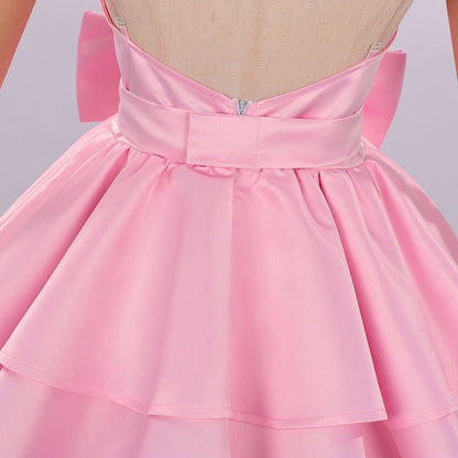 fuchsia glitter ruffle lining detail alien stage zombie stage mizi cosplay pink dress hem