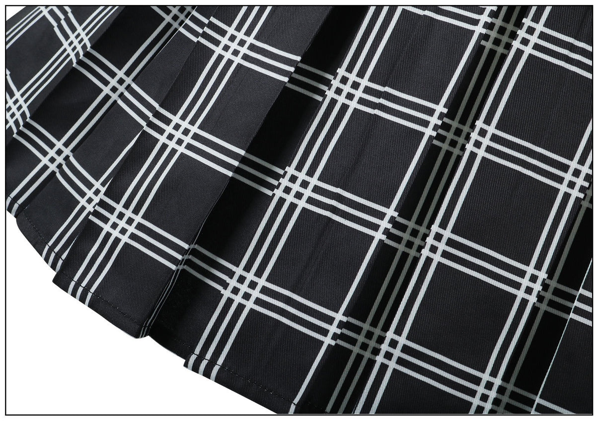 pleated plaid skirt fabric close up madoka school uniform