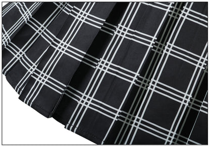 pleated plaid skirt fabric close up madoka school uniform