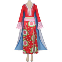 full boa hancock red skirt set blue inner cloak cosplay outfit