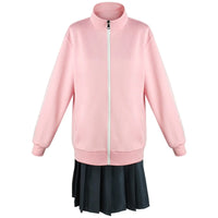 bocchi the rock hitori gotoh pink zip jacket black pleated skirt cosplay costume