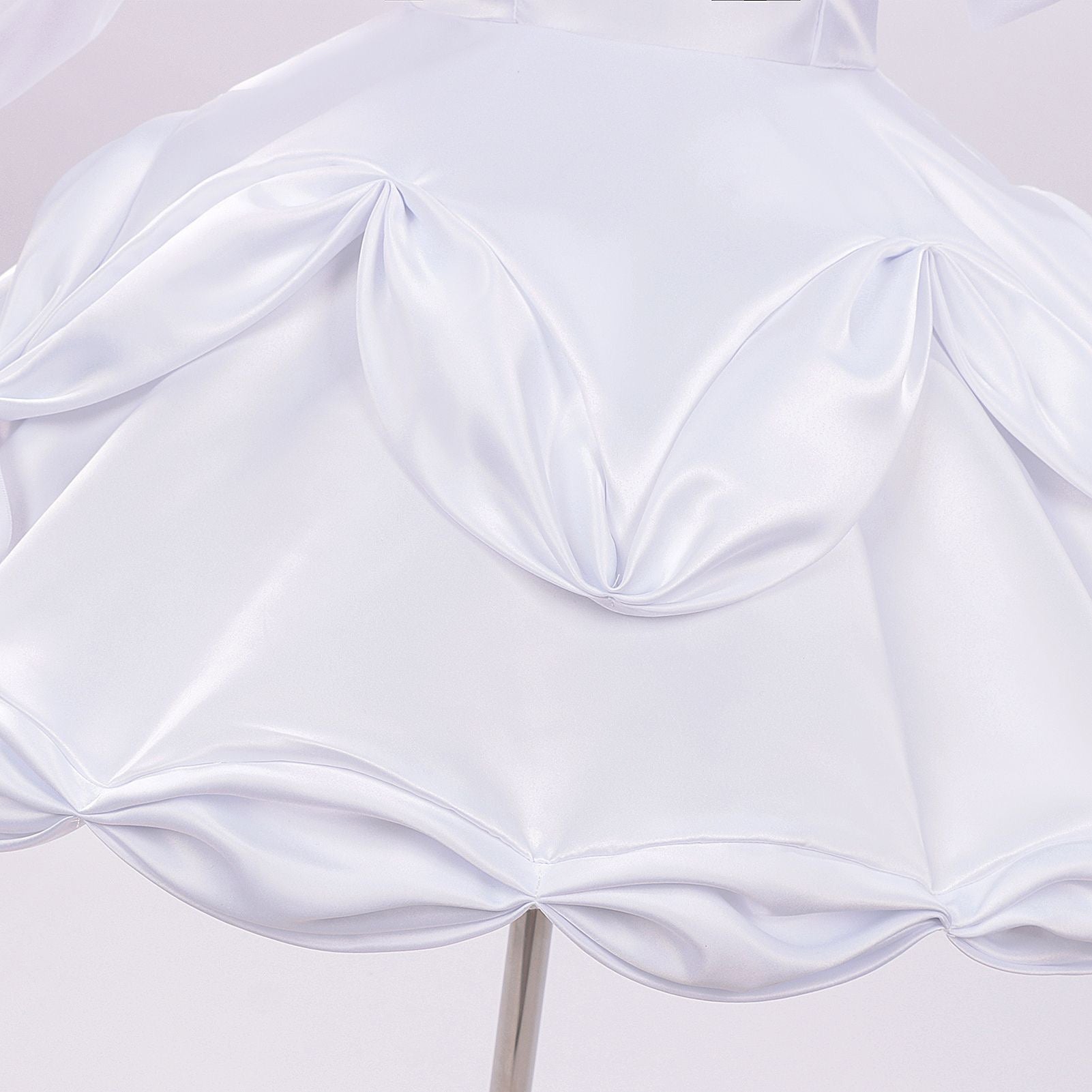 bubble petal ruffle hem fabric detail alien stage zombie stage sua cosplay white dress skirt texture