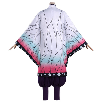 kochou shinobu cosplay dark embroidery kimono full back print gradient hem demon slayer outfit mannequin back shot