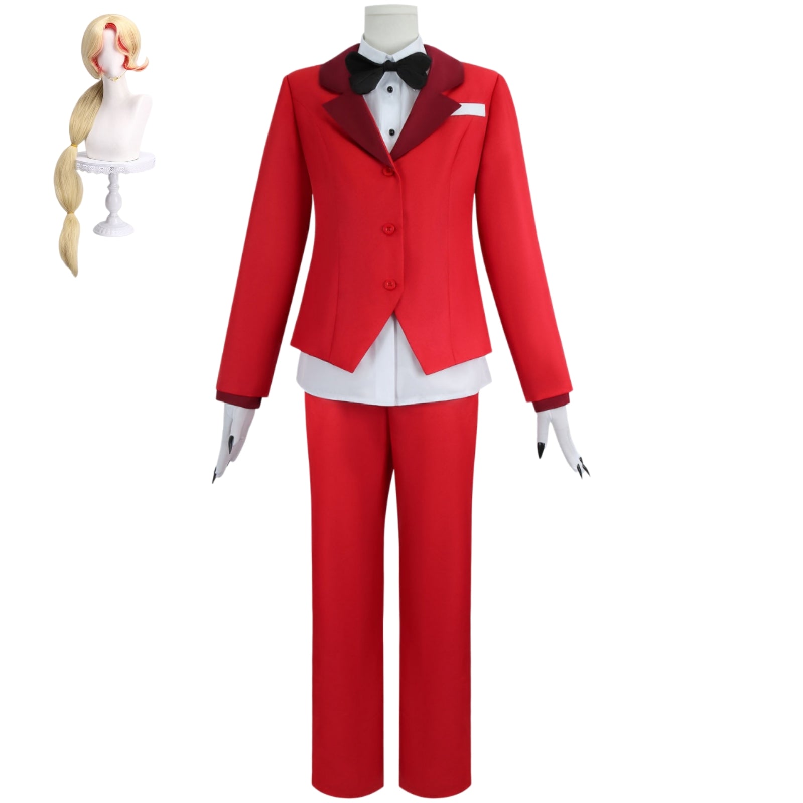 hazbim hotel charlie morningstar costume complete suit wig gloves outfit front display