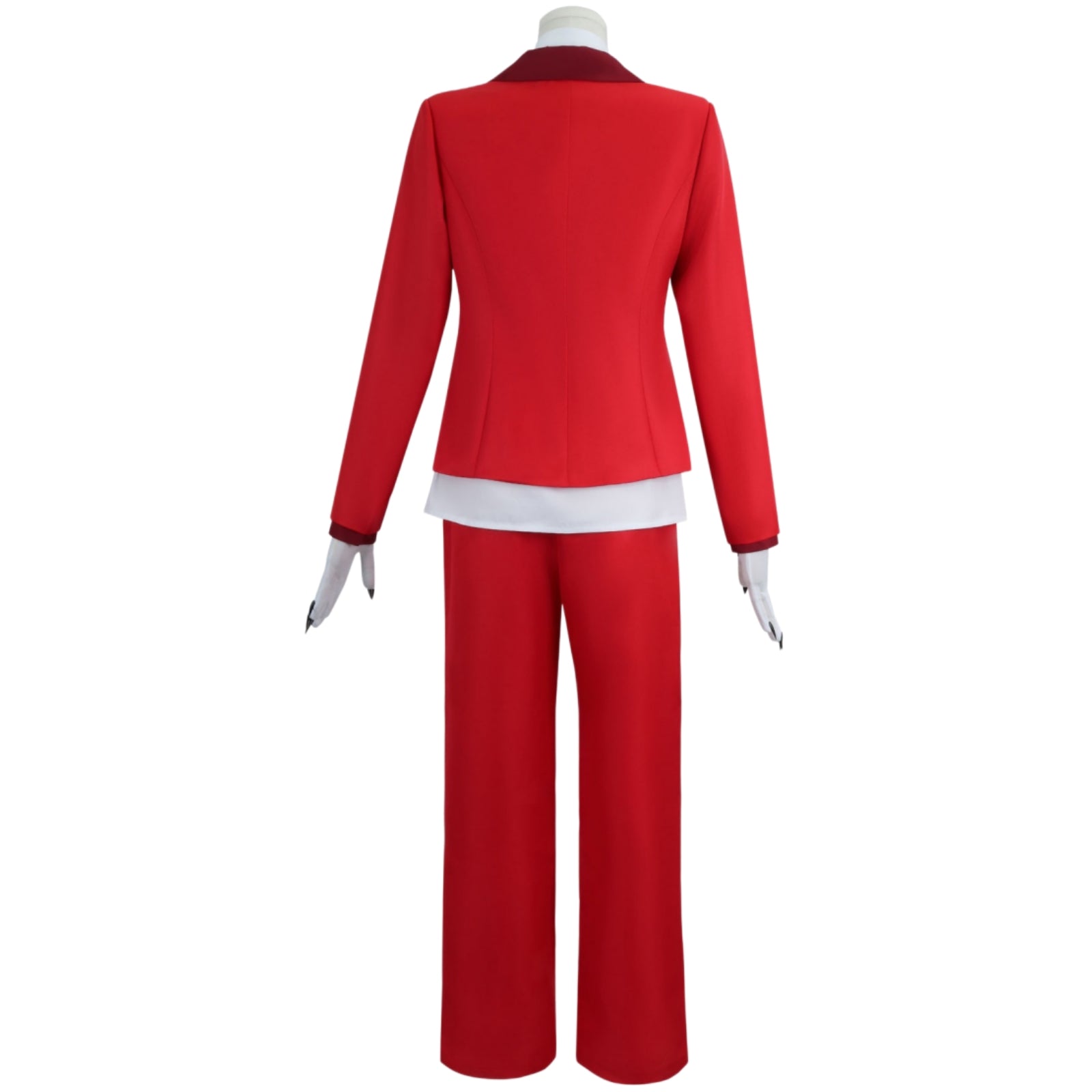 anime hazbim hotel charlie morningstar costume red blazer pants back shot mannequin