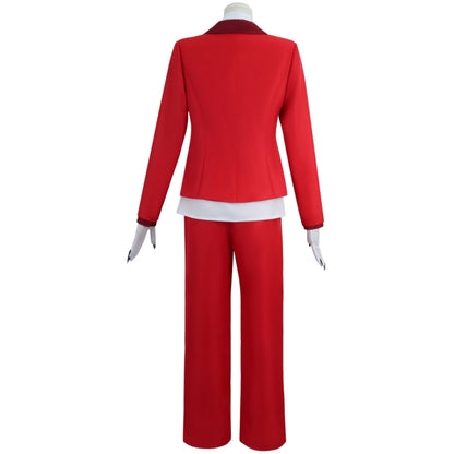 anime hazbim hotel charlie morningstar costume red blazer pants back shot mannequin