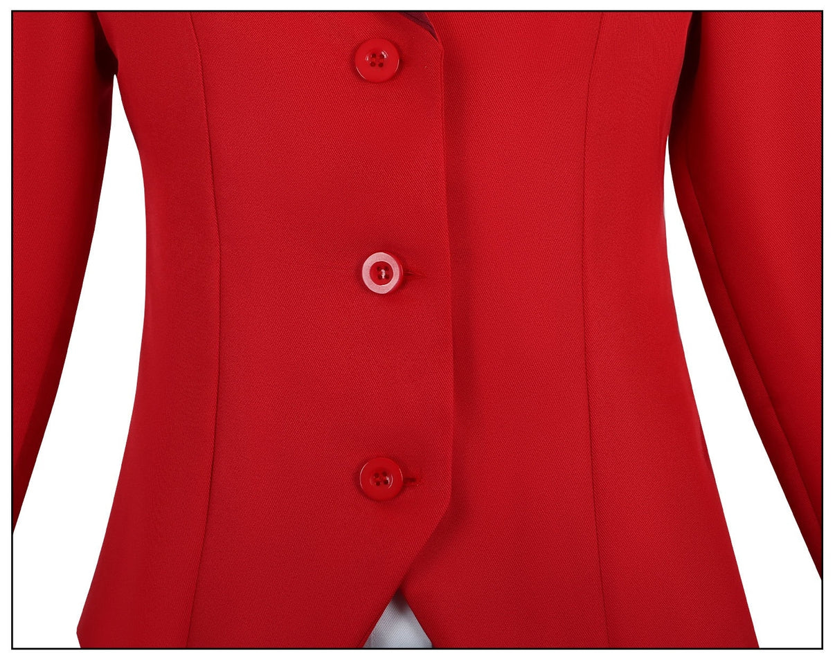 anime hazbin hotel charlie morningstar cosplay red suit three buttons detail