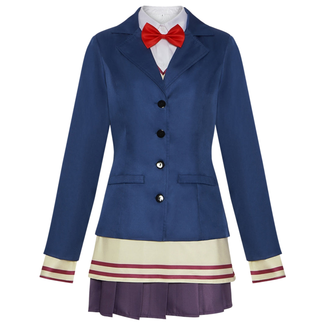 aira shiratori cosplay school uniform full costume front shot dandadan anime character outfit display