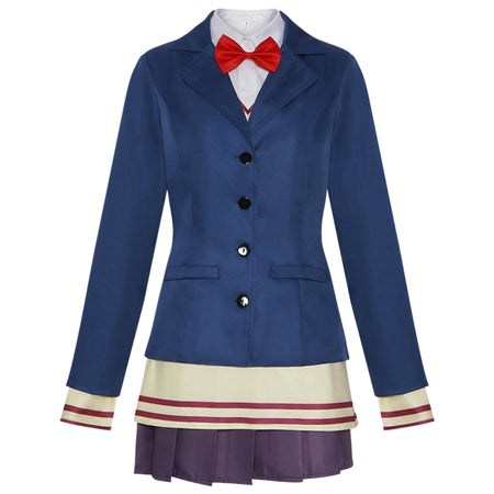 aira shiratori cosplay school uniform full costume front shot dandadan anime character outfit display