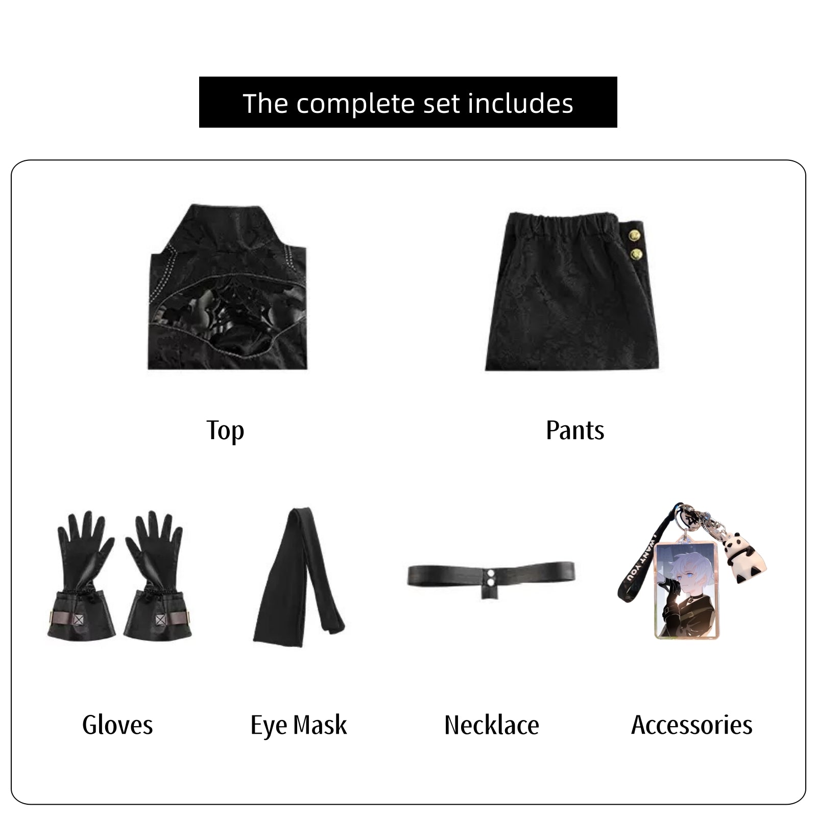 yorha 9s cosplay full set coat shorts gloves mask necklace keychain