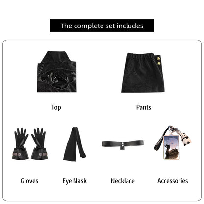 yorha 9s cosplay full set coat shorts gloves mask necklace keychain