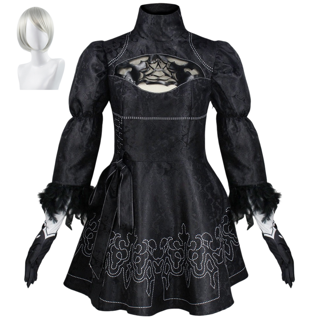 full set yorha no.2 type b cosplay costume with silver wig