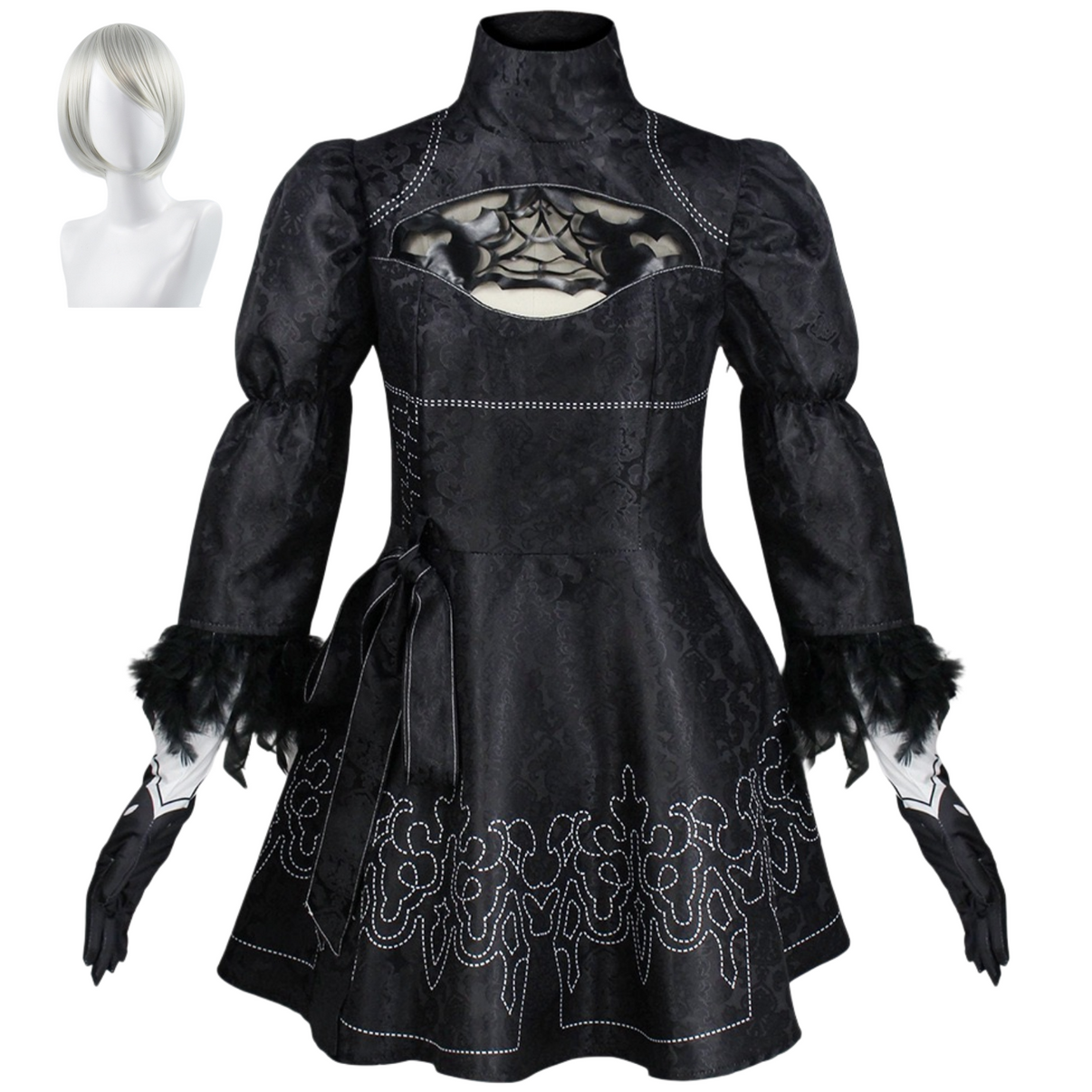 full set yorha no.2 type b cosplay costume with silver wig
