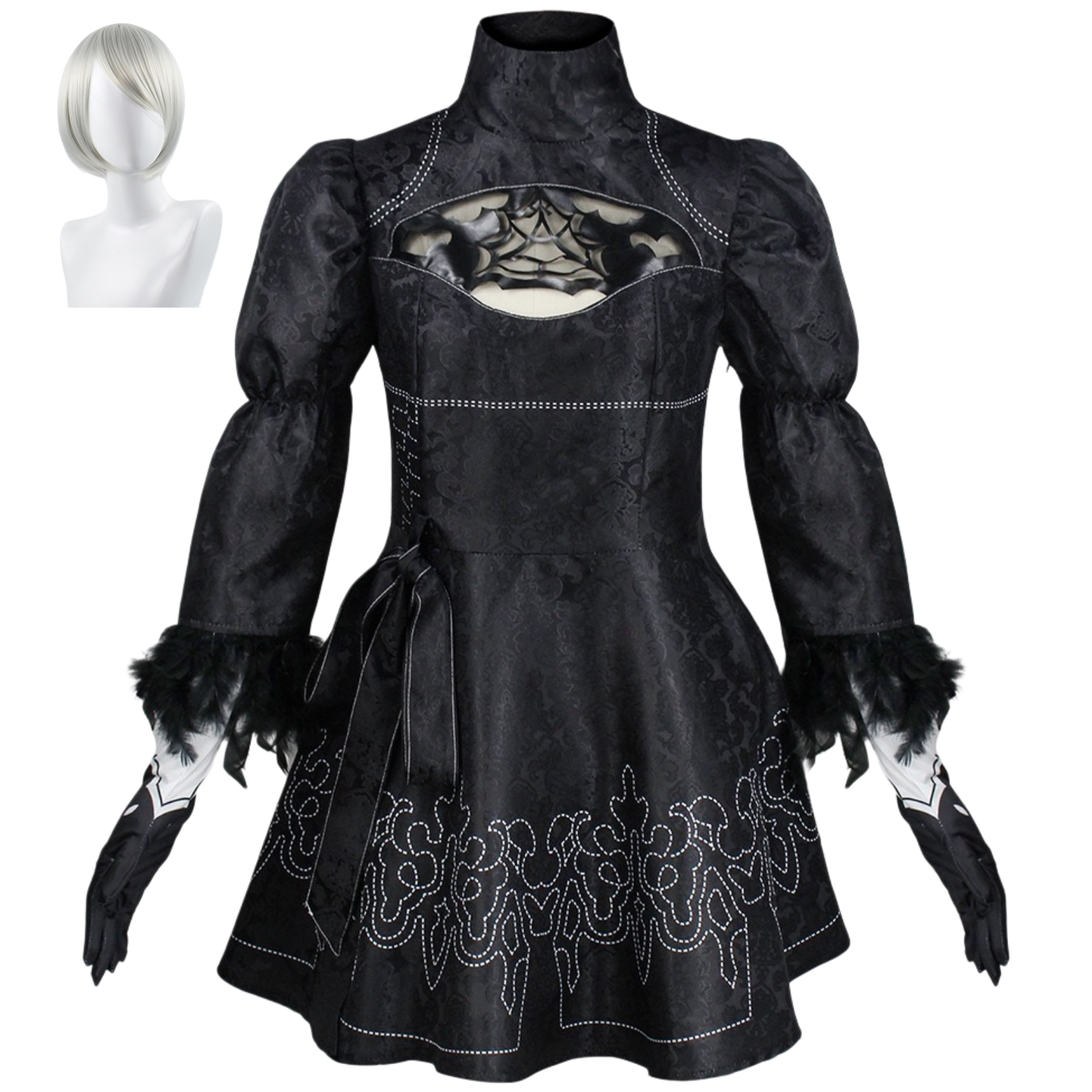full set yorha no.2 type b cosplay costume with silver wig