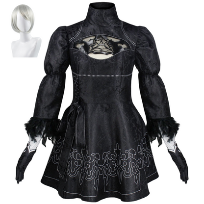 full set yorha no.2 type b cosplay costume with silver wig