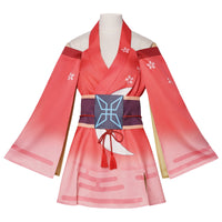 cosmic princess kaguya hime red sakura print short kimono cosplay costume