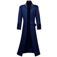 devil may cry vergil cosplay blue long trench coat full front view