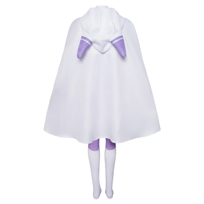 re zero emilia cosplay costume cloak back elf ears hood purple jumpsuit