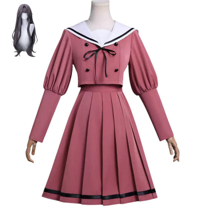 anime waguri kaoruko cosplay jk uniform front view with wig