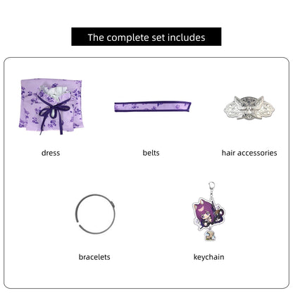 frieren fern cosplay costume full set accessories dress belt hair clip bracelet keychain display