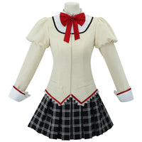 front view full madoka kaname school uniform cosplay costume