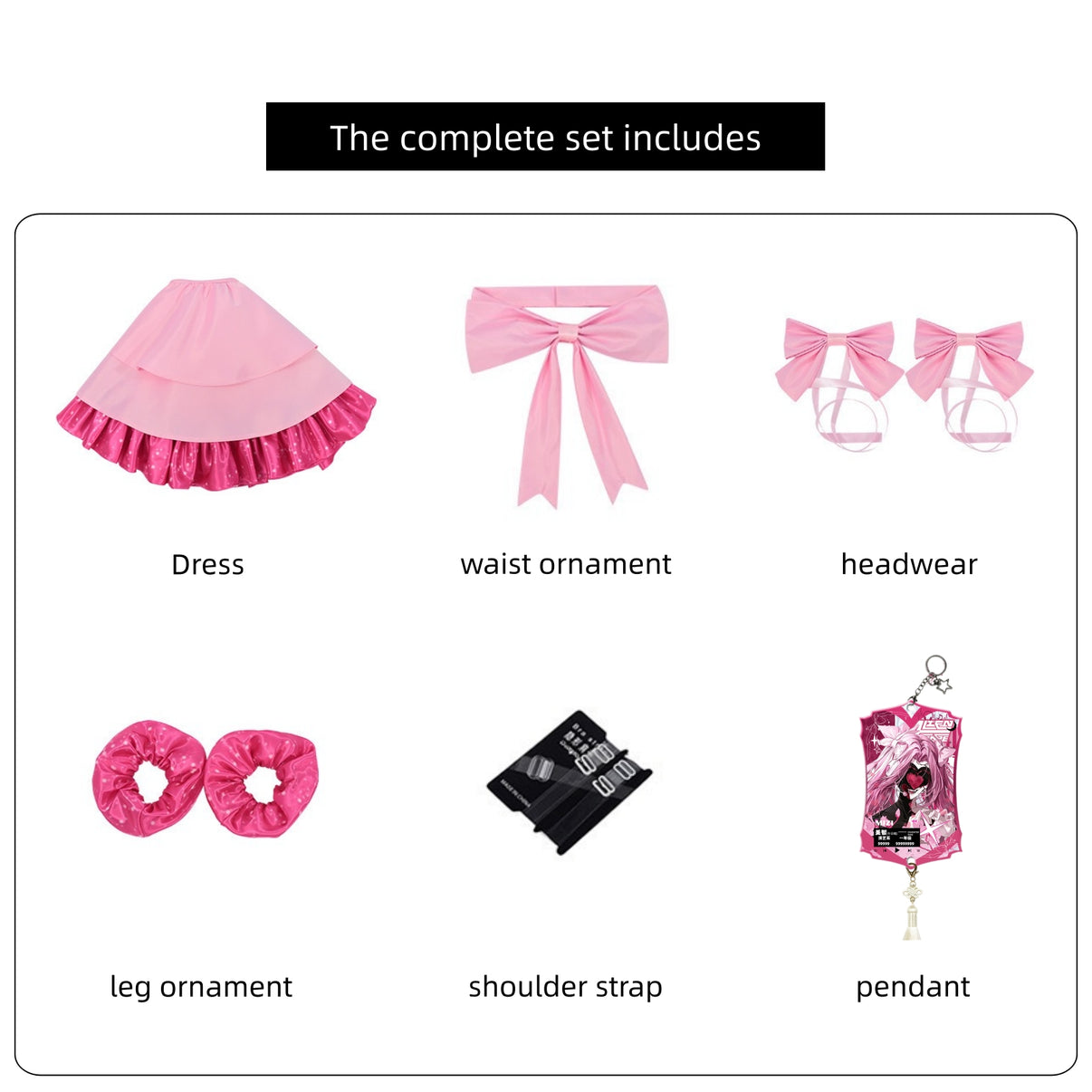 complete accessory pack alien stage zombie stage mizi cosplay pink dress bow headwear leg decor pendant