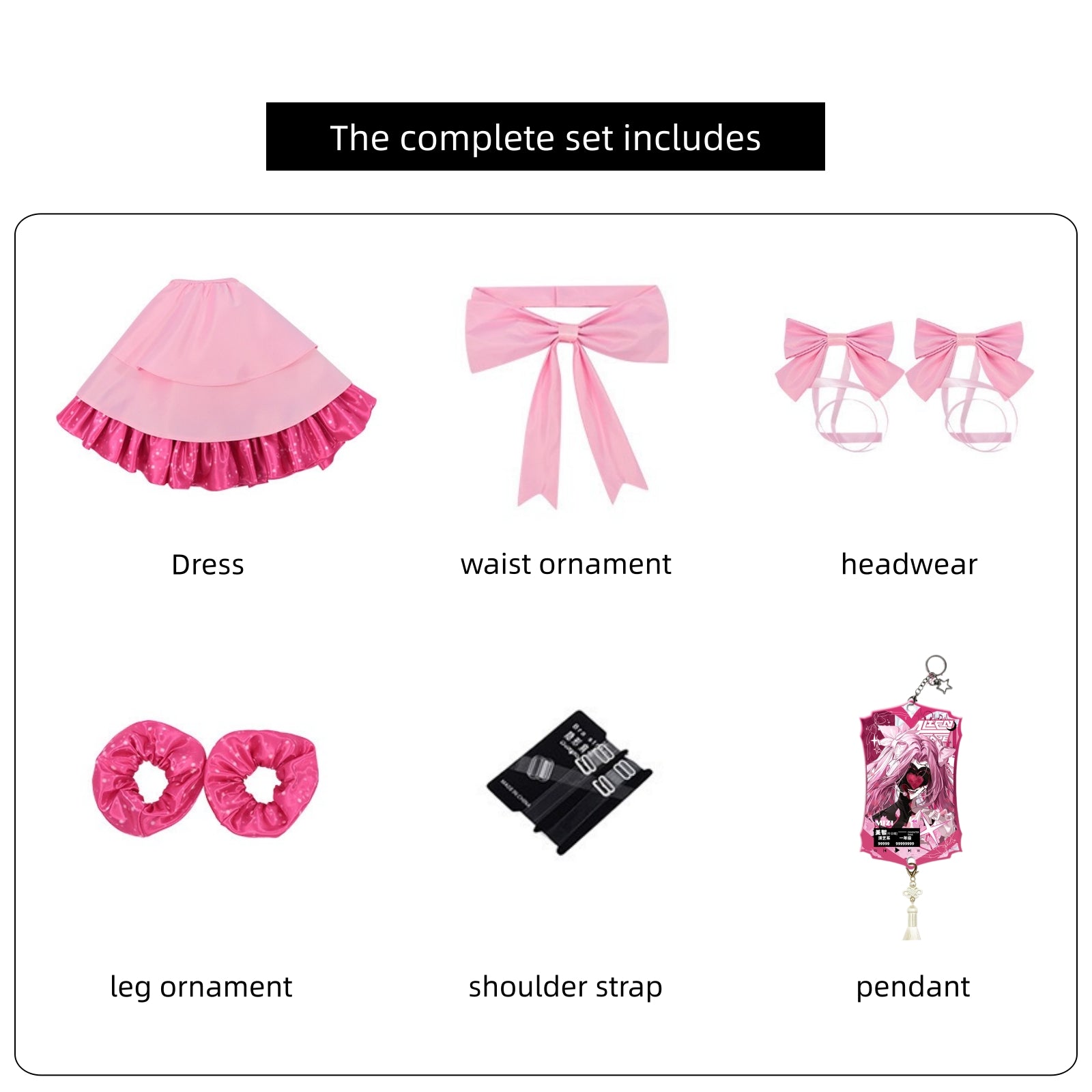 complete accessory pack alien stage zombie stage mizi cosplay pink dress bow headwear leg decor pendant