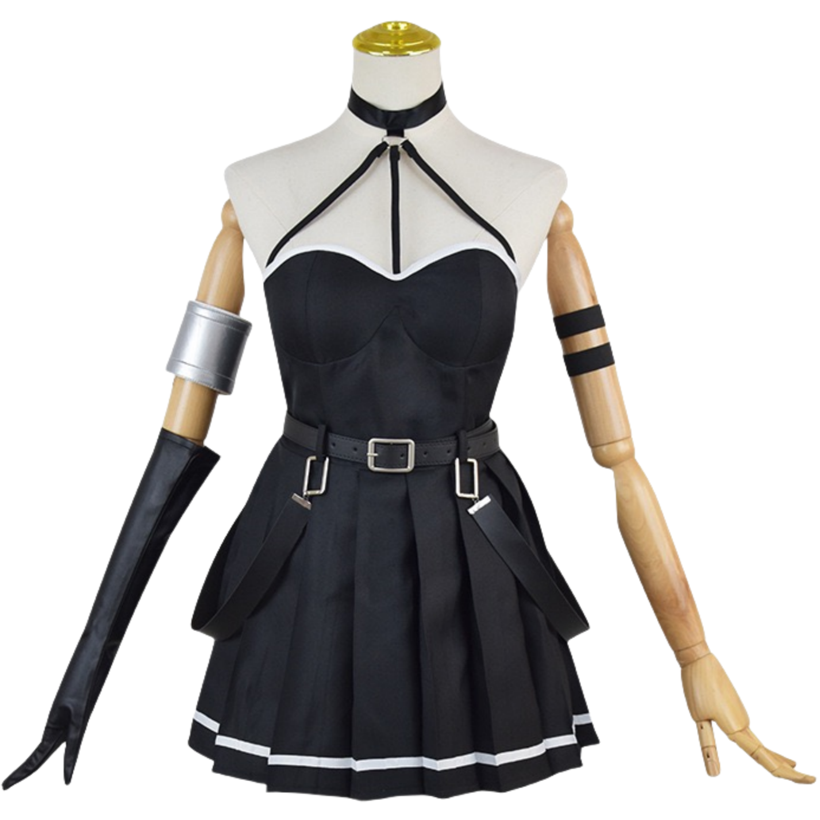 ubel cosplay costume full set front view frieren anime black dress with accessories