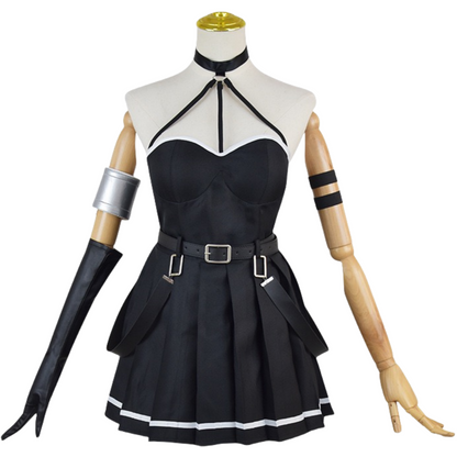 ubel cosplay costume full set front view frieren anime black dress with accessories
