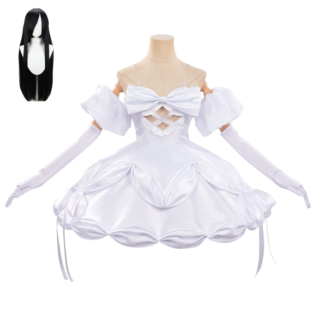 complete suit alien stage zombie stage sua cosplay white dress matching long black straight wig full costume set