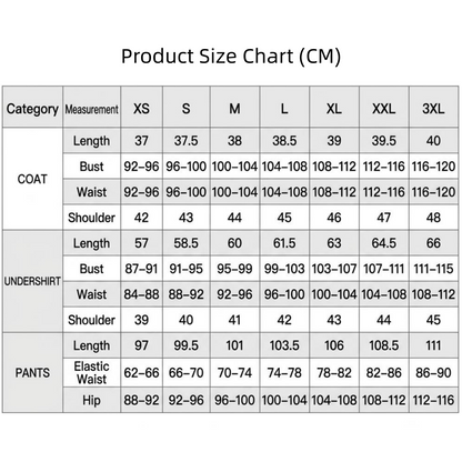 size chart in cm for jabber gachiakuta cosplay coat undergarment pants bust waist shoulder length size xs to 3xl