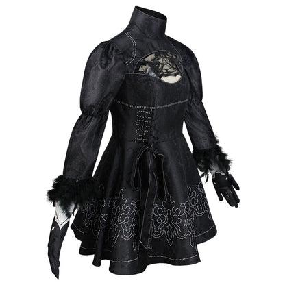 nier automata 2b cosplay side view yo rha 2b gothic dress