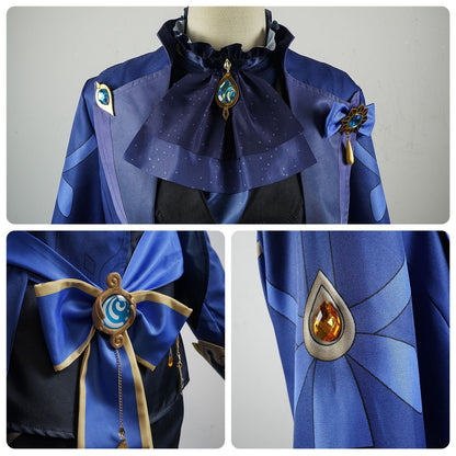 furina costume close up genshin impact cosplay jewelry gem detail shots