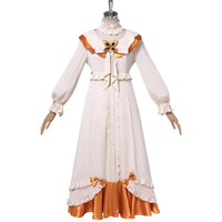 complete sandrone sondagne ruffle long night‑gown cosplay costume