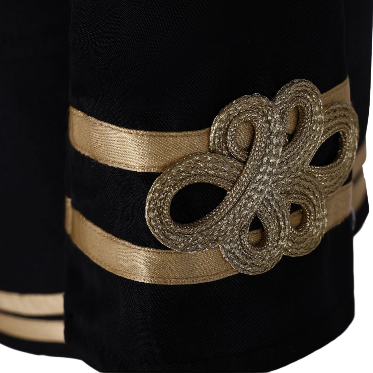 sailor costume women gold stripe cuffs black naval uniform detail