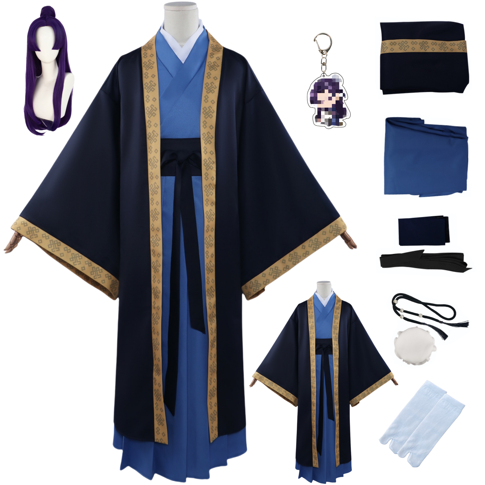 jinshi cosplay costume the apothecary diaries hanfu full set with wig keychain accessories